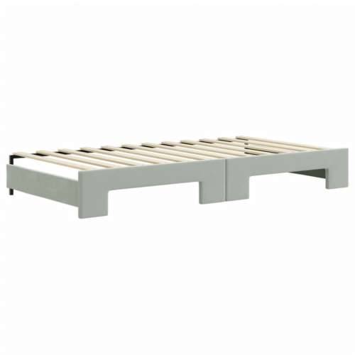 Dnevni krevet na razvlačenje svjetlosivi 100x200 cm baršunasti - Svjetlosiva 100 x 200 cm s krevetom na izvlačenje Cijena