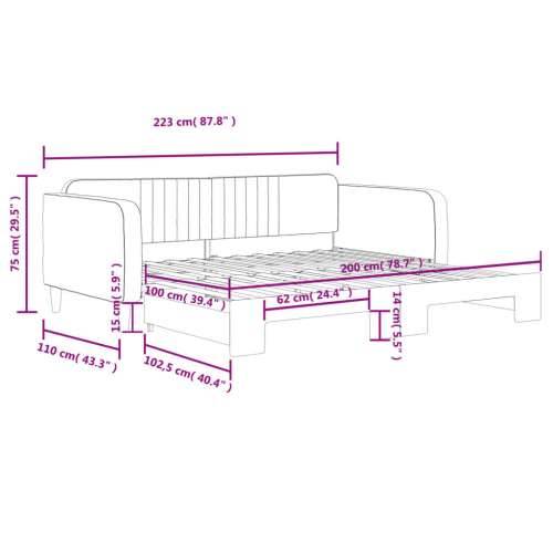 Dnevni krevet na razvlačenje tamnozeleni 100x200 cm baršunasti - Tamnozelena 100 x 200 cm s krevetom na izvlačenje Cijena