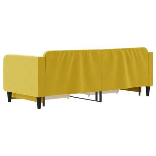 Dnevni krevet na razvlačenje s ladicama žuti 80 x 200 cm baršun - Žuta 80 x 200 cm s krevetom na izvlačenje i ladicom Cijena
