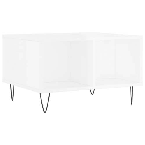 Stolić za kavu sjajni bijeli 60x50x36,5 cm konstruirano drvo - Visoko sjajno bijela 1 Cijena