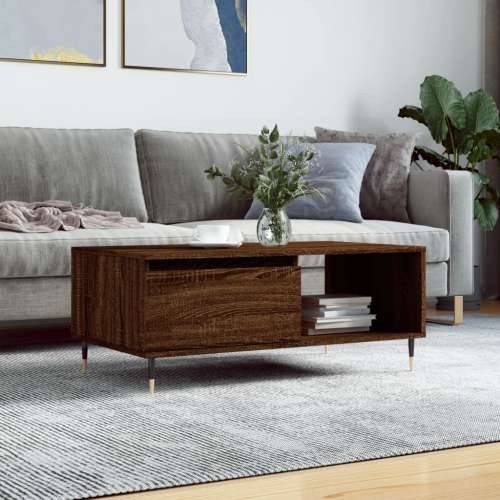 Stolić za kavu smeđa boja hrasta 90x50x36,5cm konstruirano drvo - Smeđi hrast 1 Cijena