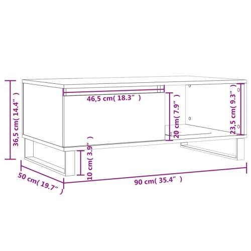 Stolić za kavu boja hrasta 90x50x36,5 cm konstruirano drvo - Dimljeni hrast 1 Cijena