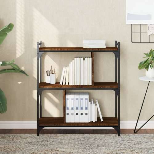Regal za knjige s 3 razine smeđa boja hrasta 76x32x88 cm drveni Smeđi hrast 1 88 cm Cijena