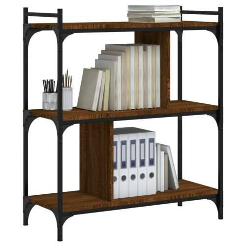 Regal za knjige s 3 razine smeđa boja hrasta 76x32x88 cm drveni Smeđi hrast 1 88 cm Cijena