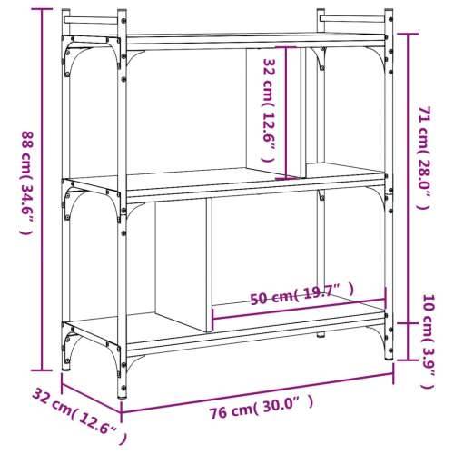 Regal za knjige s 3 razine smeđa boja hrasta 76x32x88 cm drveni Smeđi hrast 1 88 cm Cijena