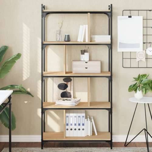 Regal za knjige s 5 razina boja hrasta 76 x 32 x 158 cm drveni - sonoma hrast 1 158 cm Cijena