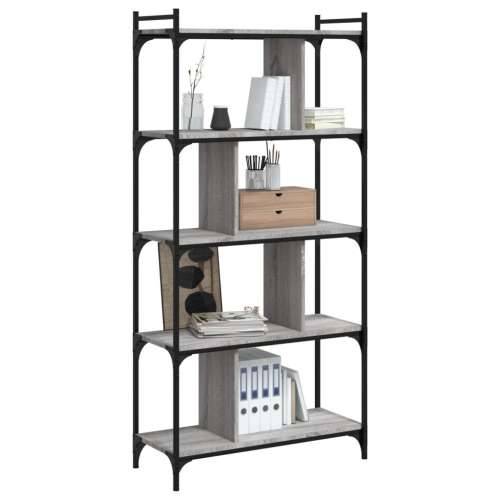 Regal za knjige s 5 razina siva boja hrasta 76x32x158 cm drveni - Sivi hrast sonoma 1 158 cm Cijena