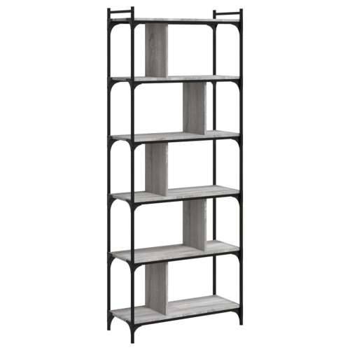 Regal za knjige 6 razina siva boja hrasta 76x32x192 cm drveni - Sivi hrast sonoma 1 192 cm Cijena