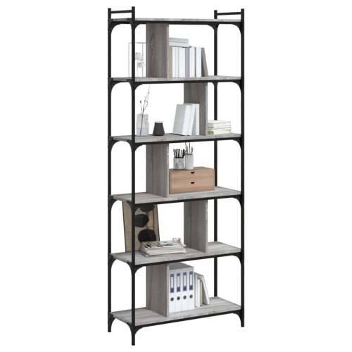 Regal za knjige 6 razina siva boja hrasta 76x32x192 cm drveni - Sivi hrast sonoma 1 192 cm Cijena