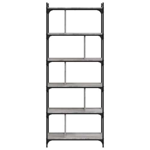 Regal za knjige 6 razina siva boja hrasta 76x32x192 cm drveni - Sivi hrast sonoma 1 192 cm Cijena
