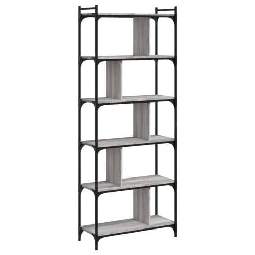Regal za knjige 6 razina siva boja hrasta 76x32x192 cm drveni - Sivi hrast sonoma 1 192 cm Cijena