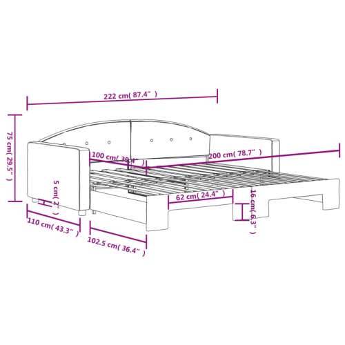 Dnevni krevet na razvlačenje svjetlosivi 100x200 cm baršunasti - Svjetlosiva 100 x 200 cm s krevetom na izvlačenje Cijena