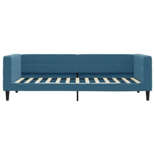 Dnevni krevet s madracem plavi 90 x 200 cm baršunasti - Plava 90 x 200 cm s madracem Cijena