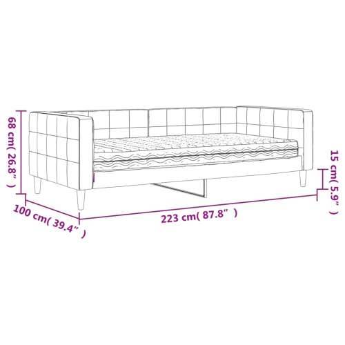 Dnevni krevet s madracem plavi 90 x 200 cm baršunasti - Plava 90 x 200 cm s madracem Cijena
