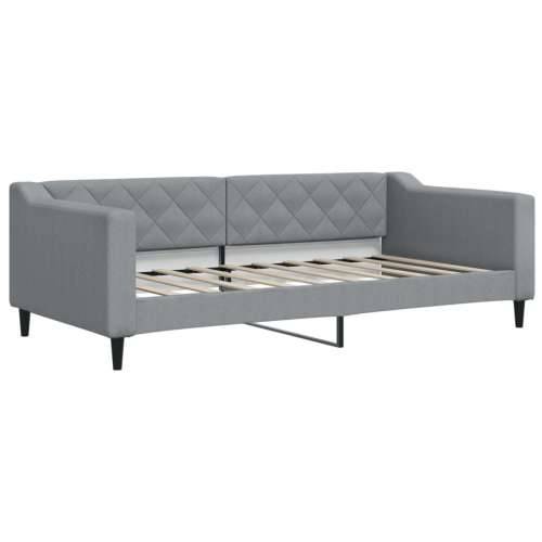 Dnevni krevet s madracem svjetlosivi 90 x 190 cm od tkanine - Svjetlosiva 90 x 190 cm s madracem Cijena