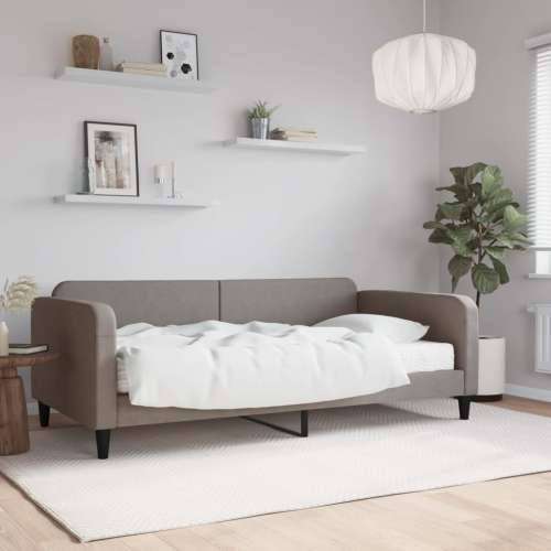 Dnevni krevet s madracem smeđesivi 100 x 200 cm od tkanine - Sivo-smeđa 100 x 200 cm s madracem Cijena