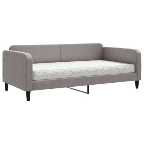 Dnevni krevet s madracem smeđesivi 100 x 200 cm od tkanine - Sivo-smeđa 100 x 200 cm s madracem Cijena