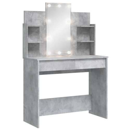 Toaletni stolić s LED svjetlima siva boja betona 96x40x142 cm Cijena