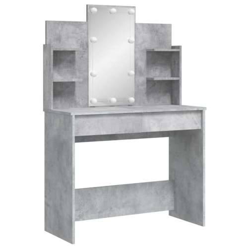 Toaletni stolić s LED svjetlima siva boja betona 96x40x142 cm Cijena