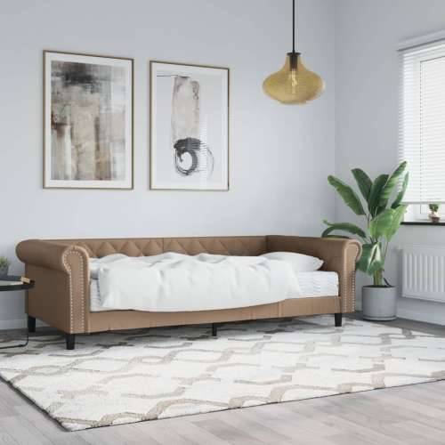 Dnevni krevet s madracem boja cappuccina 90x200 cm umjetna koža - Boja cappuccina 90 x 200 cm s madracem Cijena
