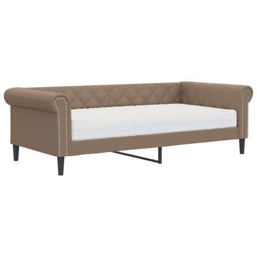 Dnevni krevet s madracem boja cappuccina 90x200 cm umjetna koža - Boja cappuccina 90 x 200 cm s madracem Cijena