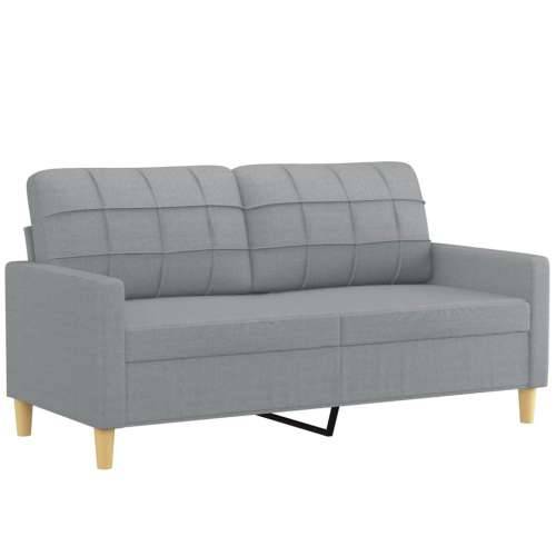 2-dijelni set sofa s jastucima svjetlosivi od tkanine - Svjetlosiva s jastučićima Cijena