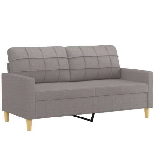 2-dijelni set sofa s jastucima smeđesivi od tkanine - Sivo-smeđa s jastučićima Cijena