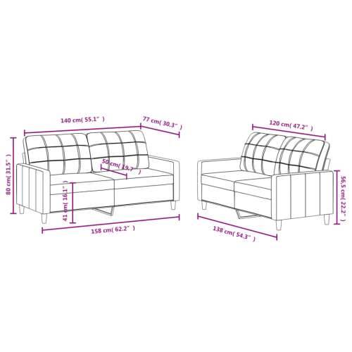 2-dijelni set sofa s jastucima smeđesivi od tkanine - Sivo-smeđa s jastučićima Cijena