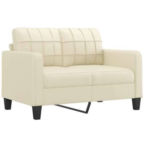 2-dijelni set sofa s jastucima krem od umjetne kože - Krema s jastučićima Cijena