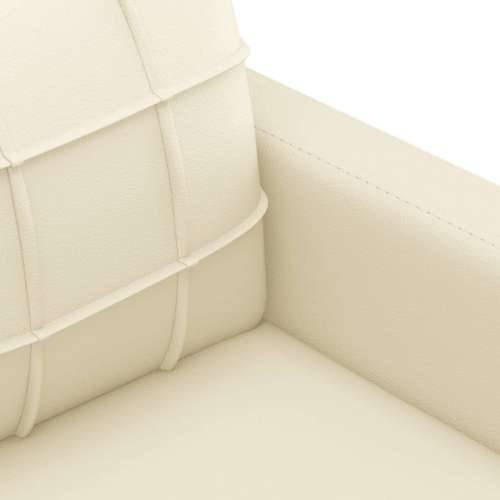 2-dijelni set sofa s jastucima krem od umjetne kože - Krema s jastučićima Cijena