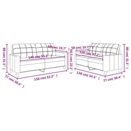 2-dijelni set sofa s jastucima krem od umjetne kože - Krema s jastučićima Cijena
