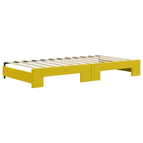 Dnevni krevet na razvlačenje žuti 100 x 200 cm baršunasti - Žuta 100 x 200 cm s krevetom na izvlačenje Cijena