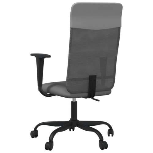 Uredska stolica podesive visine siva od tkanine i umjetne kože Cijena