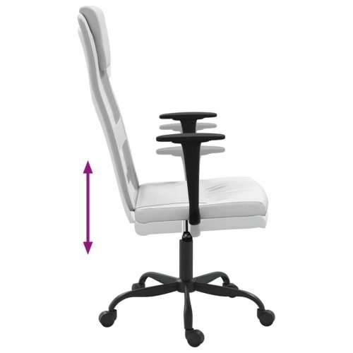 Uredska stolica podesive visine tkanina i umjetna koža bijela Cijena