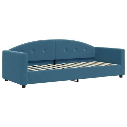 Dnevni krevet s madracem plavi 80 x 200 cm baršunasti - Plava 80 x 200 cm s madracem Cijena