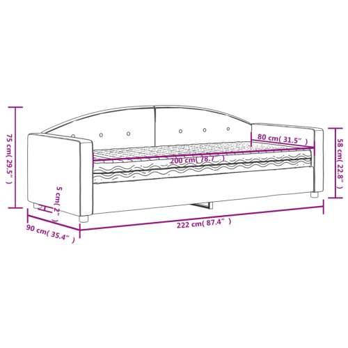 Dnevni krevet s madracem plavi 80 x 200 cm baršunasti - Plava 80 x 200 cm s madracem Cijena