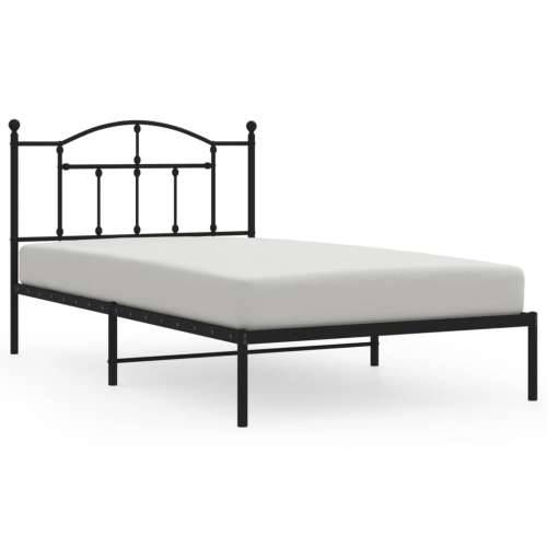 Metalni okvir za krevet s uzglavljem crni 107x203 cm Cijena