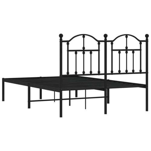 Metalni okvir za krevet s uzglavljem crni 120x200 cm Cijena