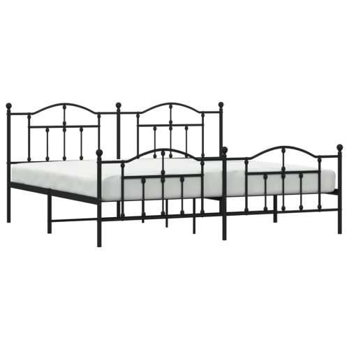 Metalni okvir kreveta uzglavlje i podnožje crni 193x203 cm Cijena