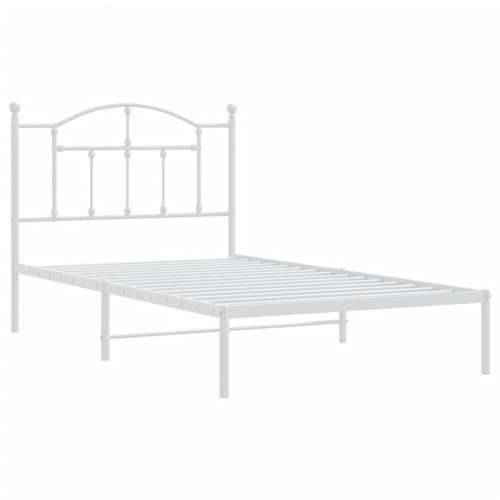 Metalni okvir za krevet s uzglavljem bijeli 100x190 cm Cijena