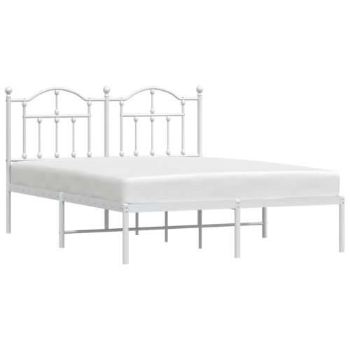Metalni okvir za krevet s uzglavljem bijeli 140 x 200 cm Cijena