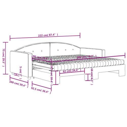 Dnevni krevet na razvlačenje tamnozeleni 90 x 200 cm baršunasti - Tamnozelena 90 x 200 cm s krevetom na izvlačenje i madracem Cijena