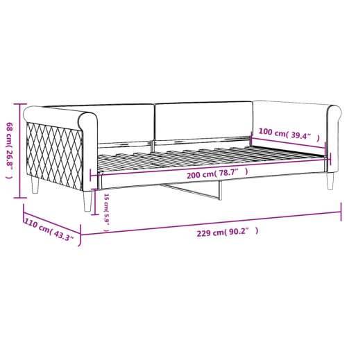 Dnevni krevet tamnozeleni 100 x 200 cm baršunasti - Tamnozelena 100 x 200 cm bez madraca Cijena