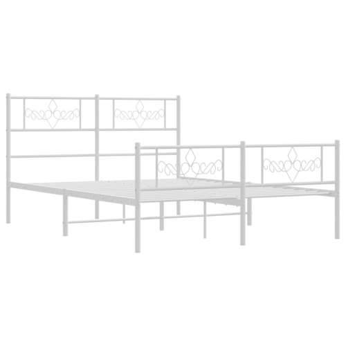Metalni okvir kreveta uzglavlje i podnožje bijeli 135 x 190 cm Cijena