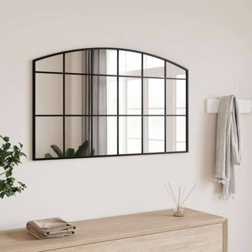 Zidno ogledalo crno 100 x 60 cm lučno željezno Cijena