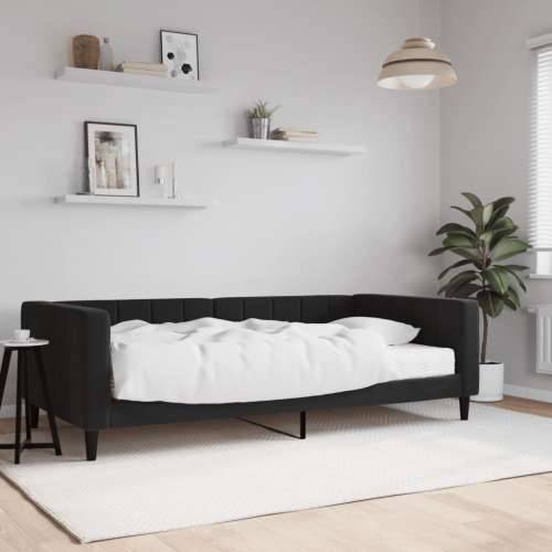 Dnevni krevet s madracem crni 100 x 200 cm baršunasti - Crna 100 x 200 cm s madracem Cijena