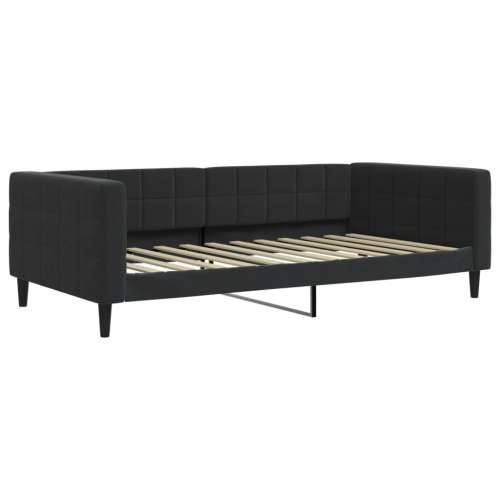 Dnevni krevet s madracem crni 100 x 200 cm baršunasti - Crna 100 x 200 cm s madracem Cijena
