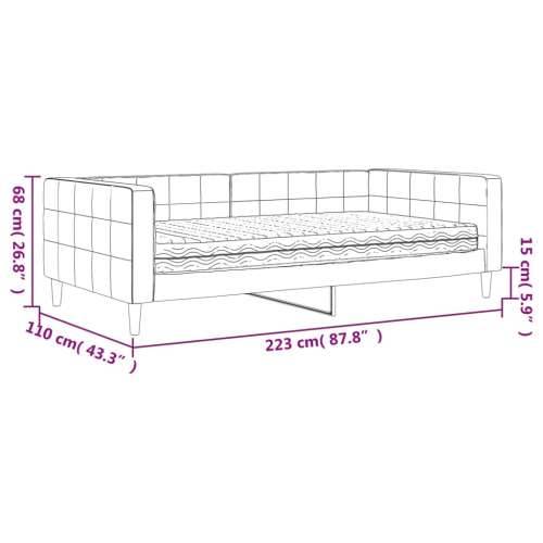 Dnevni krevet s madracem crni 100 x 200 cm baršunasti - Crna 100 x 200 cm s madracem Cijena