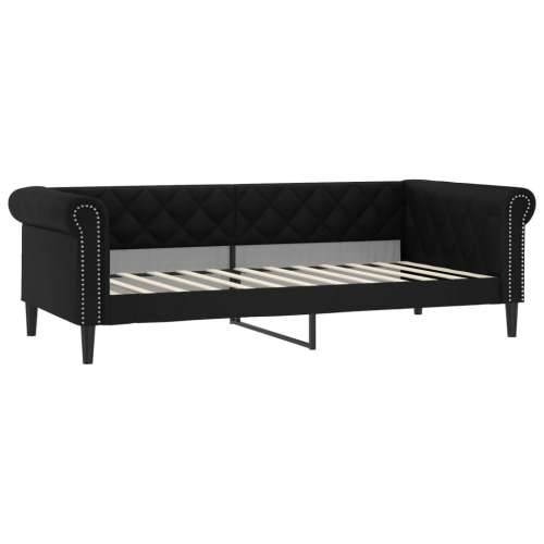 Dnevni krevet s madracem crni 90 x 200 cm od umjetne kože - Crna 90 x 200 cm s madracem Cijena
