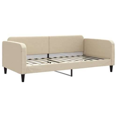 Dnevni krevet s madracem krem 100 x 200 cm od tkanine - Krema 100 x 200 cm s madracem Cijena